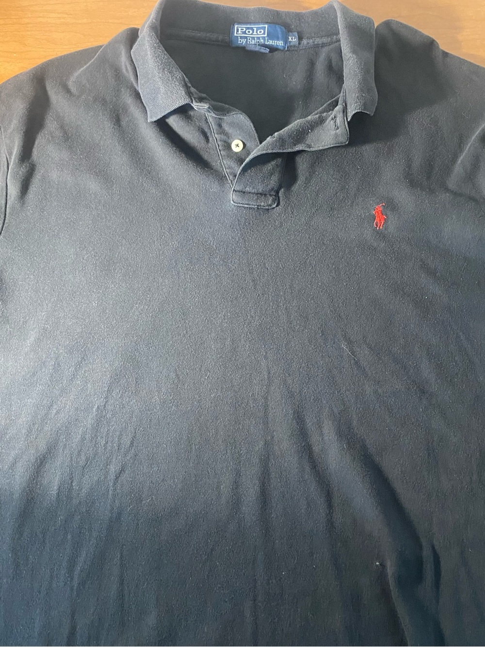 Ralph Lauren Men's Black Polo with Red Pony Logo